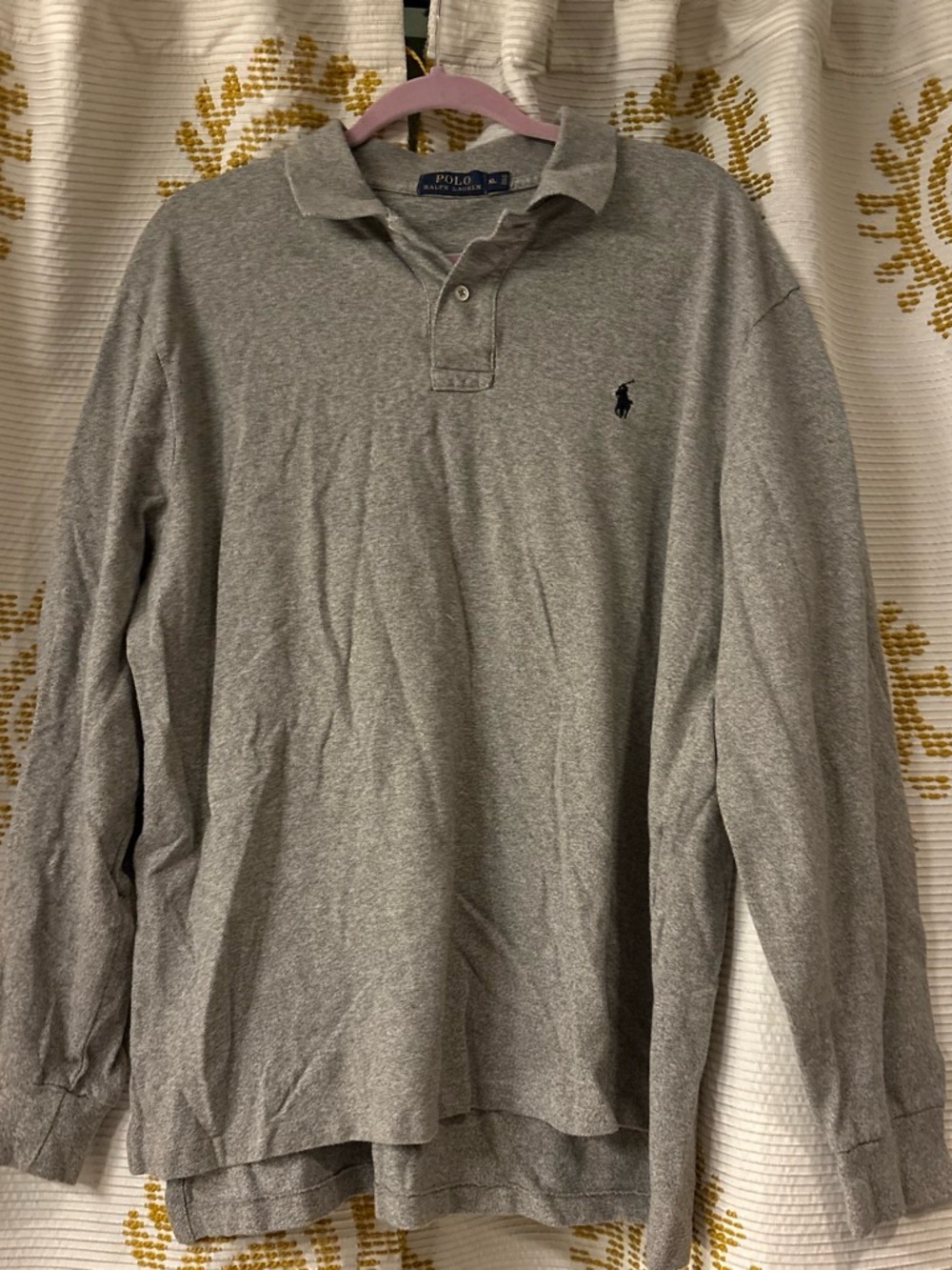 Polo by Ralph Lauren Long-Sleeve Polo Shirt - Heather Gray